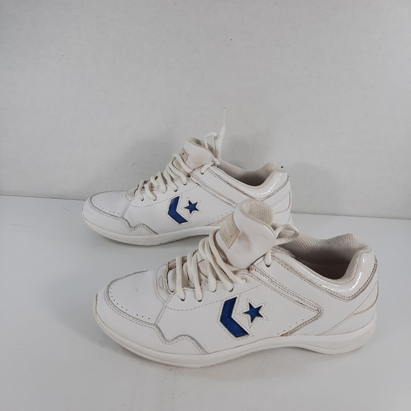 CONVERSE Womens 8.5 Pro White Leather Blue Logo - Picture 5 of 13